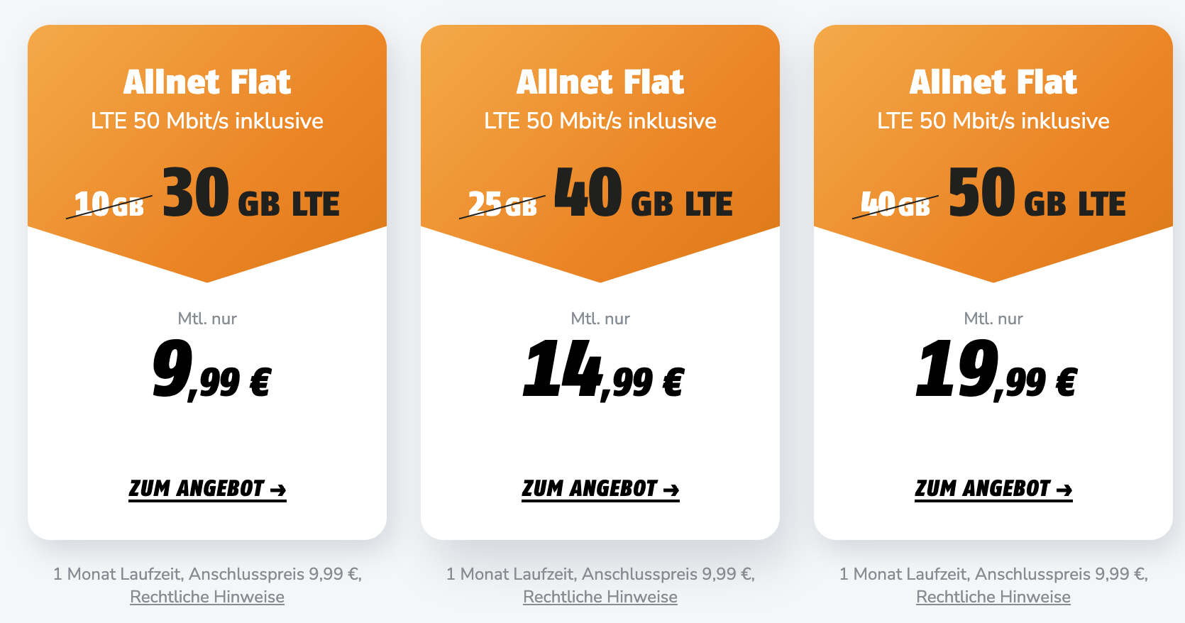 Black Week Tarif Monat pro bei 10€ - Klarmobil Vodafone für 30GB