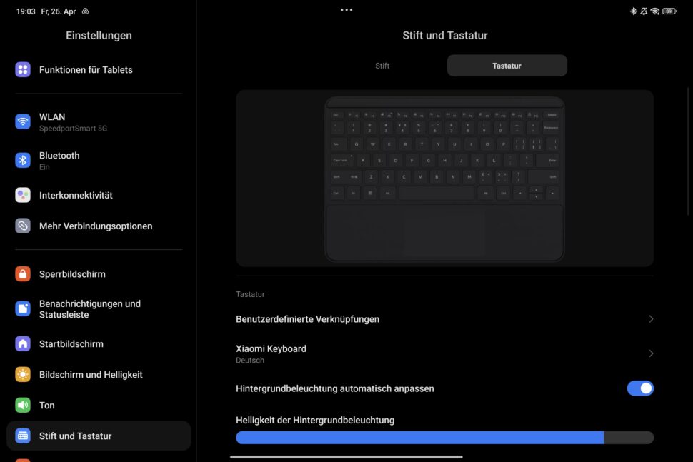 Xiaomi Pad 6S Pro Test Keyboard Einstellungen