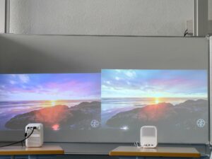 Wanbo T2 Max New vs Xiaomi Mi Smart Projector 2 Tageslicht 6